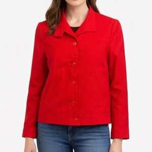 Glow Wool Jacket Women’s Size 4 Red Lined Pockets Blazer Jacket Italy